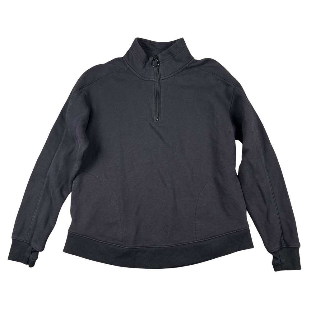 Tek Gear Ultrasoft Fleece Quarter Zip Sweatshirt Black Men's‎ Size M